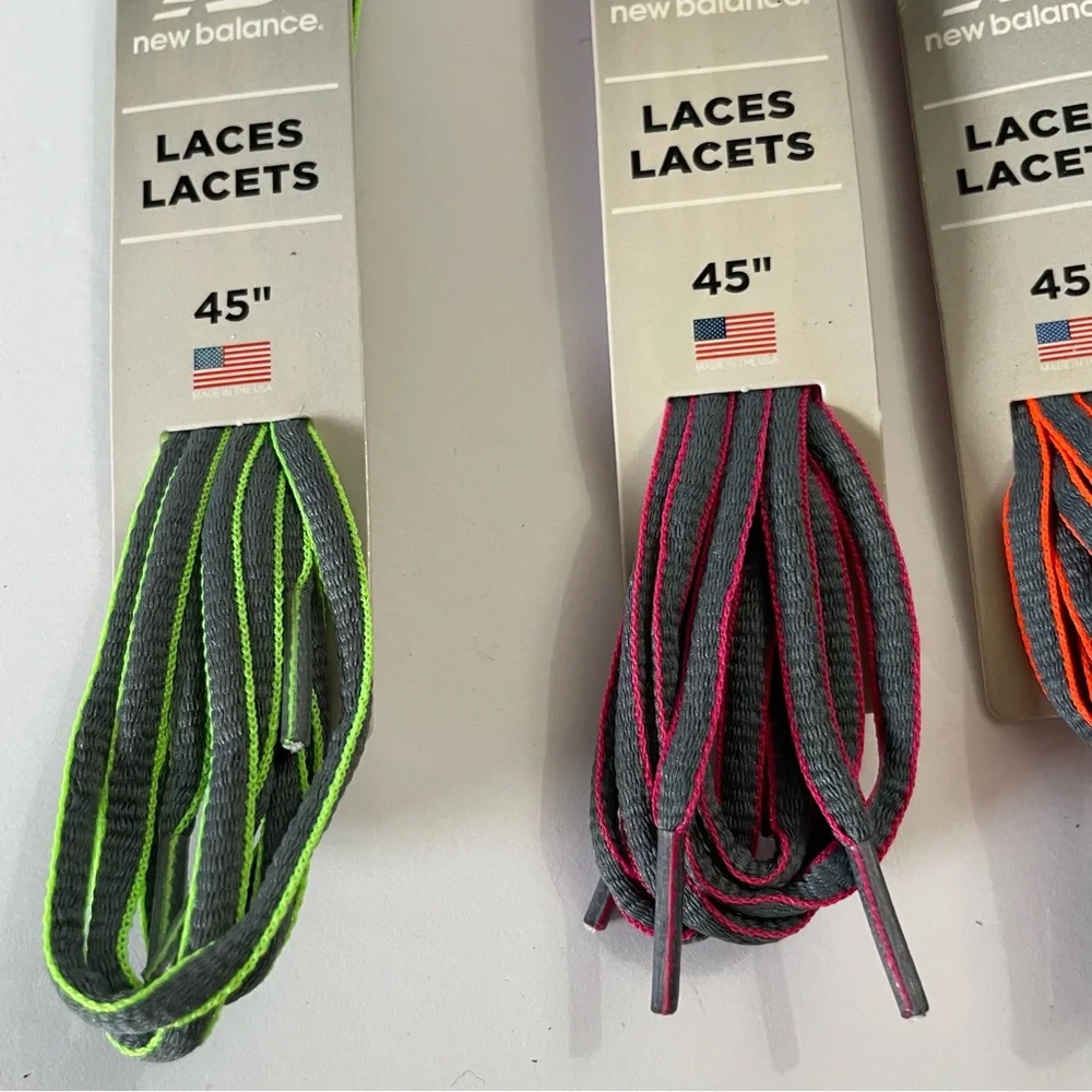 New Balance Gray/Neon Oval  Laces 45” Bundle